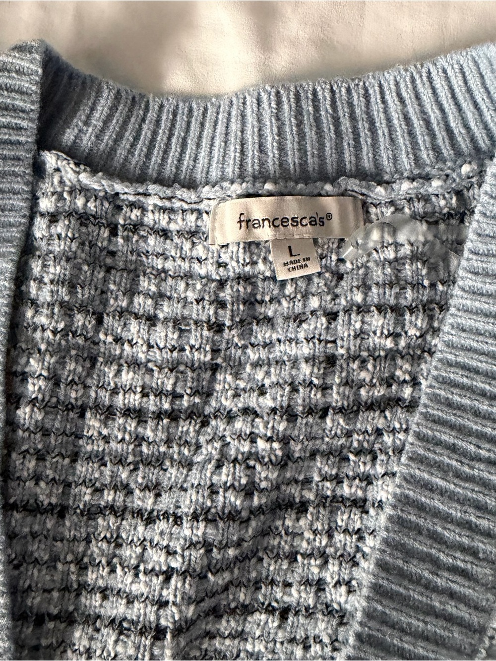 Francesca’s Light Blue Tweed Cardigan - Picture 3 of 3
